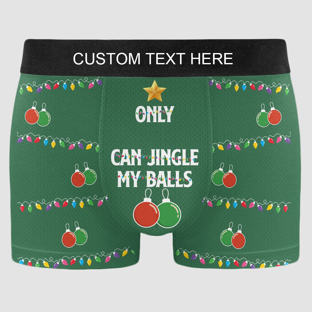 Jingle My Balls Funny Gift For Husband - Personalized Photo Men's Boxer Briefs - MyFaceUnderwearAU