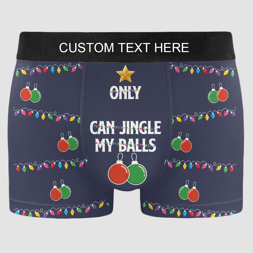 Jingle My Balls Funny Gift For Husband - Personalized Photo Men's Boxer Briefs - MyFaceUnderwearAU