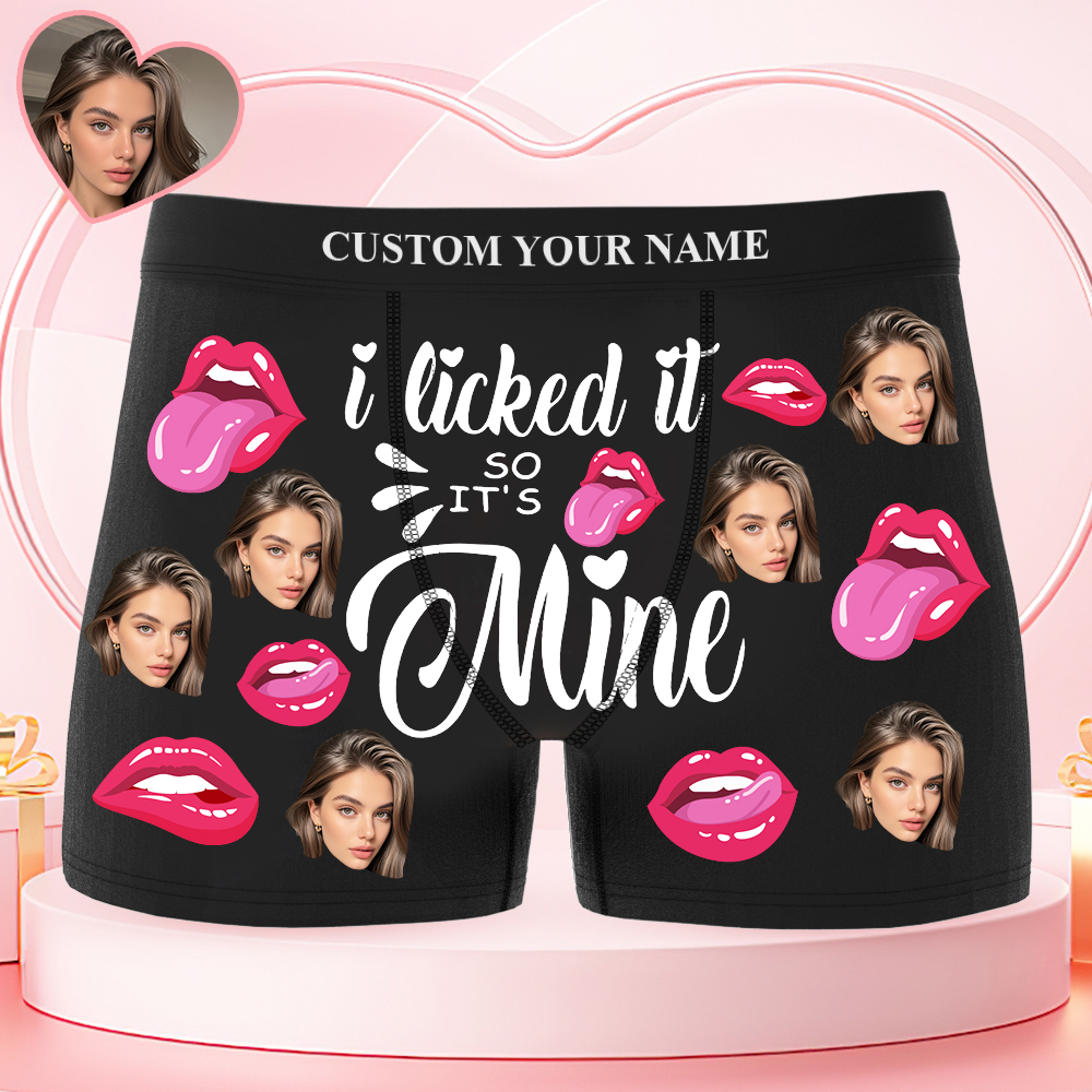 Custom Photo Boxer Briefs, Men's Boxers Underwear Personalized Anniversary Gifts For Husband And Wife Him And Her