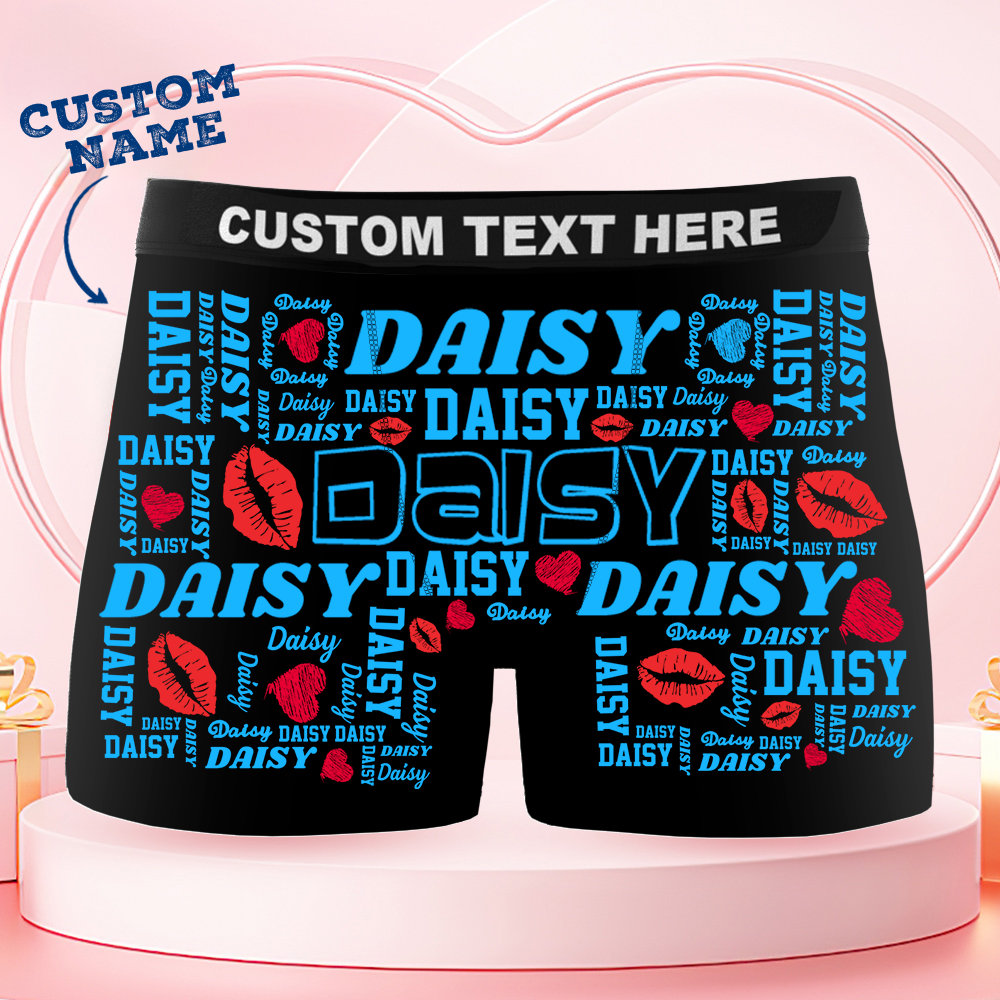 Custom Name Boxer Briefs Fashion Men's Boxers Underwear Personalized Gifts for Him - MyFaceUnderwearAU