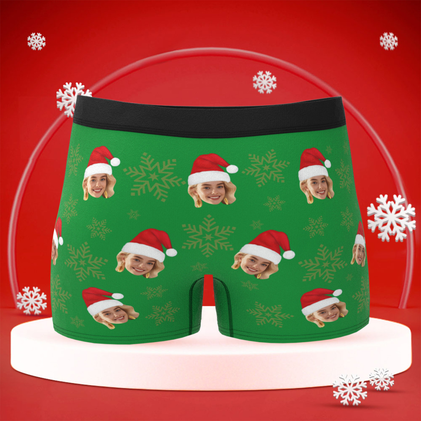 Custom Christmas Men Boxers with Face, Funny Personalized Underwear Gift for Boyfriend or Husband
