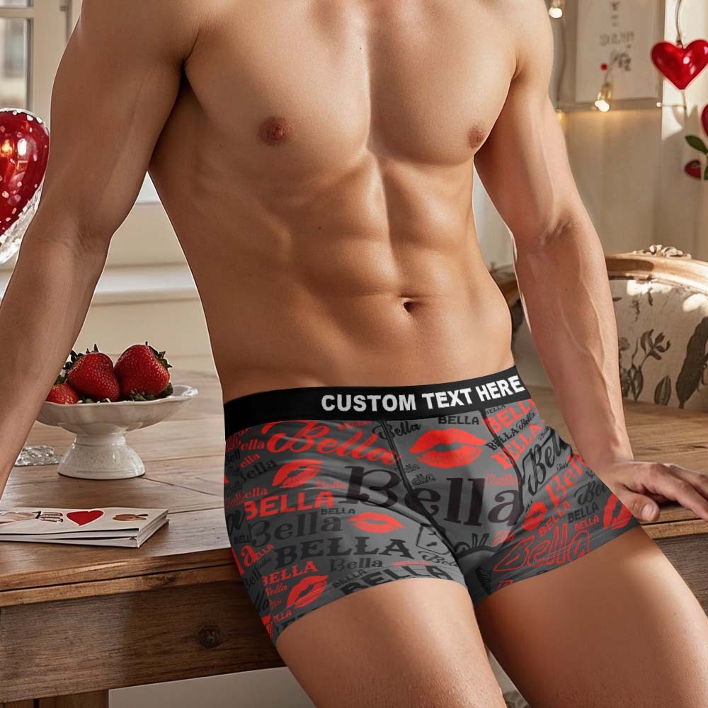 Custom Men's Underwear Personalized Name Men's Boxer Briefs - MyFaceUnderwearAU