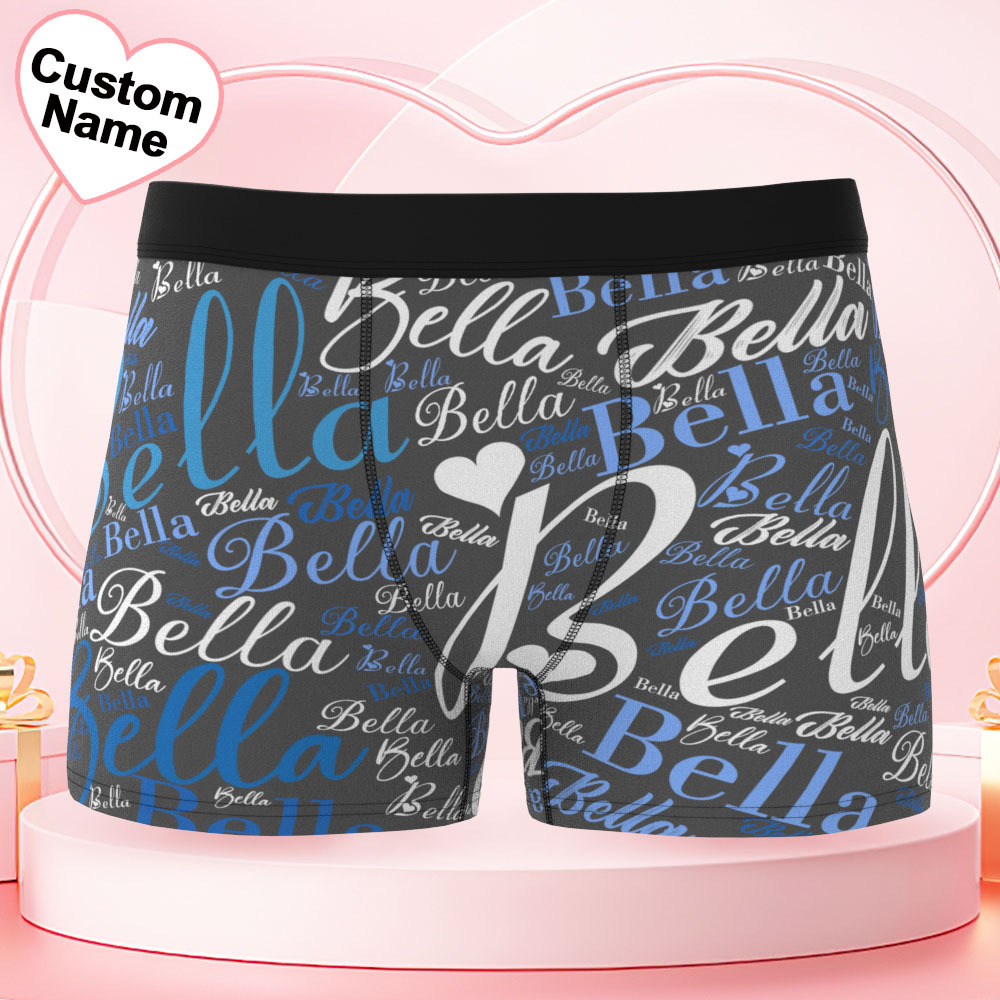 Custom Name Men's Underwear Word Art Personalized Men's Boxer Briefs - MyFaceUnderwearAU