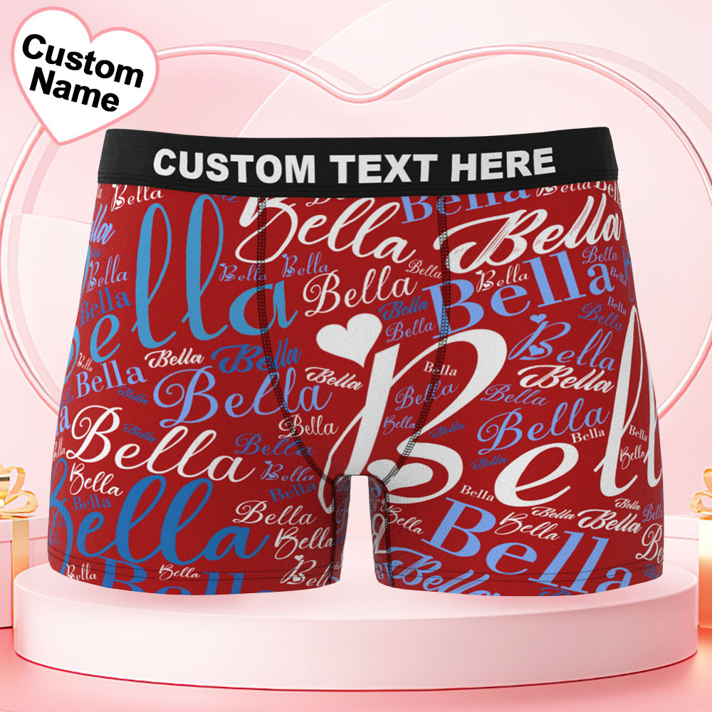 Custom Name Men's Underwear Word Art Personalized Men's Boxer Briefs - MyFaceUnderwearAU