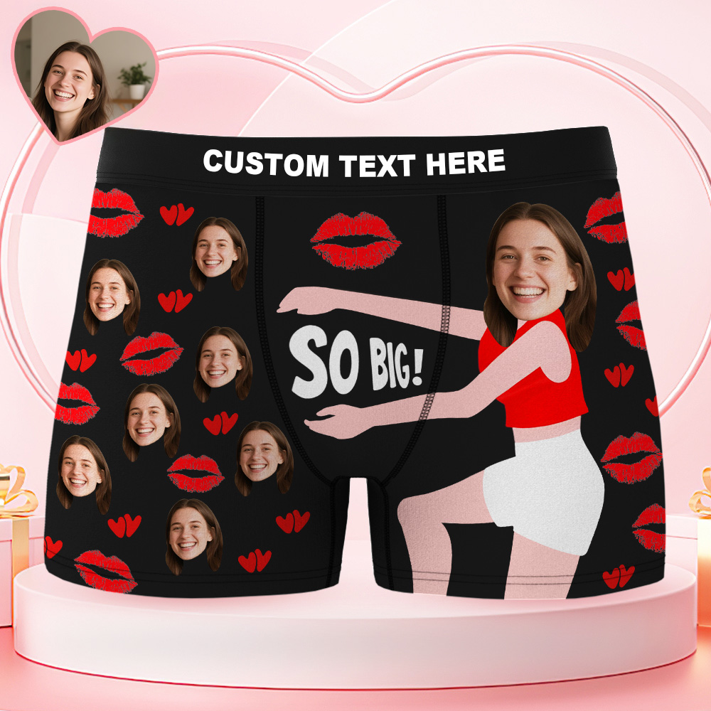 Custom Face Men's Underwear Personalized Photo Men's Boxer Briefs Valentine's Gifts So Big Boxers - MyFaceUnderwearAU