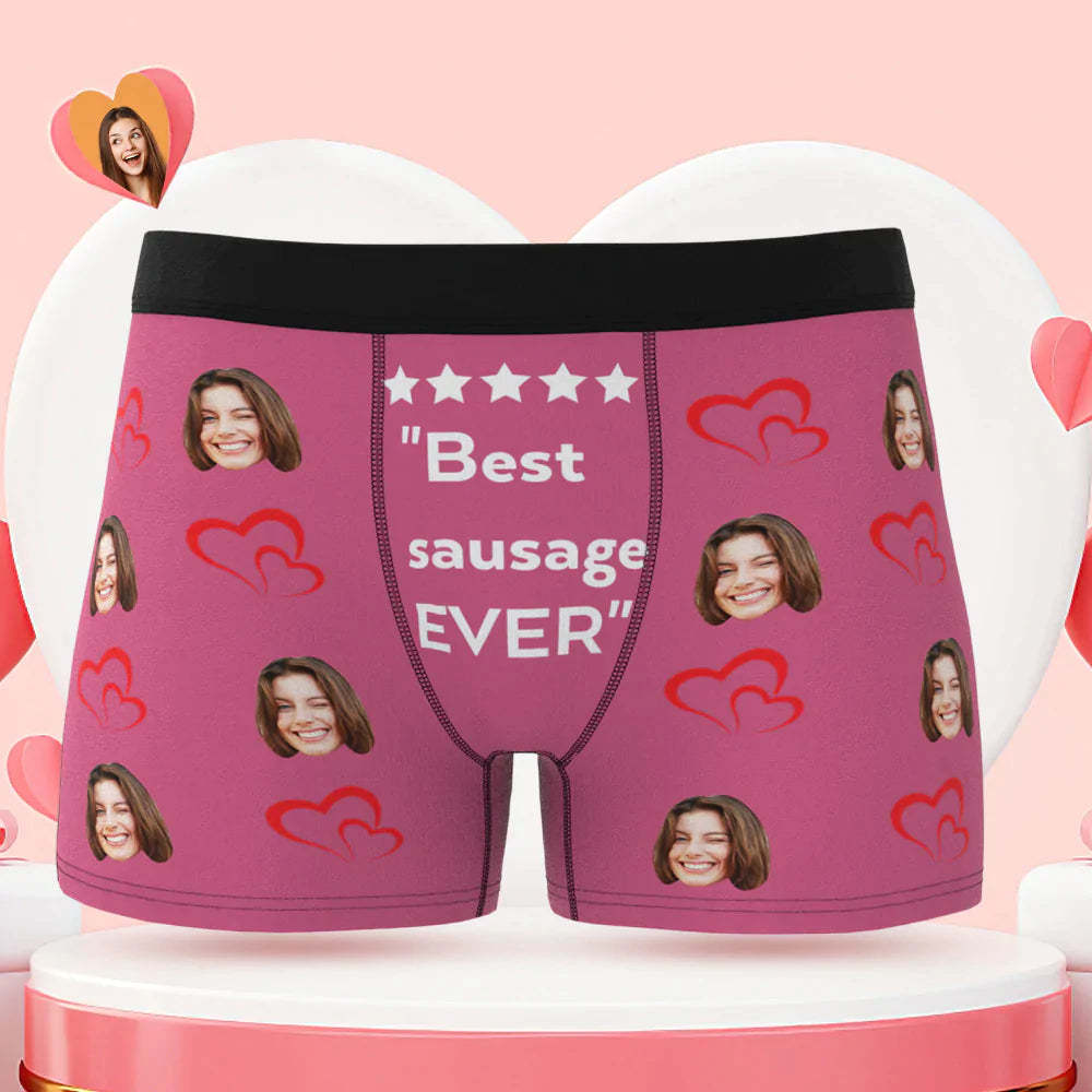 Custom Men's Face Boxer Briefs Best Sausage Ever Personalised Funny Valentine's Day Gift for Him - MyFaceUnderwearAU
