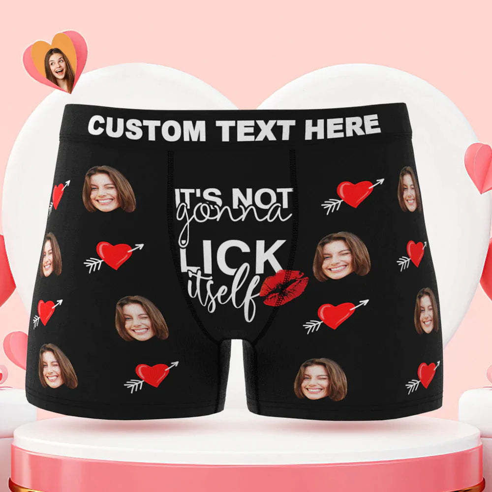 Custom Face Lick Itself Boxer Briefs Personalised Naughty Valentine's Day Gift for Him - MyFaceUnderwearAU