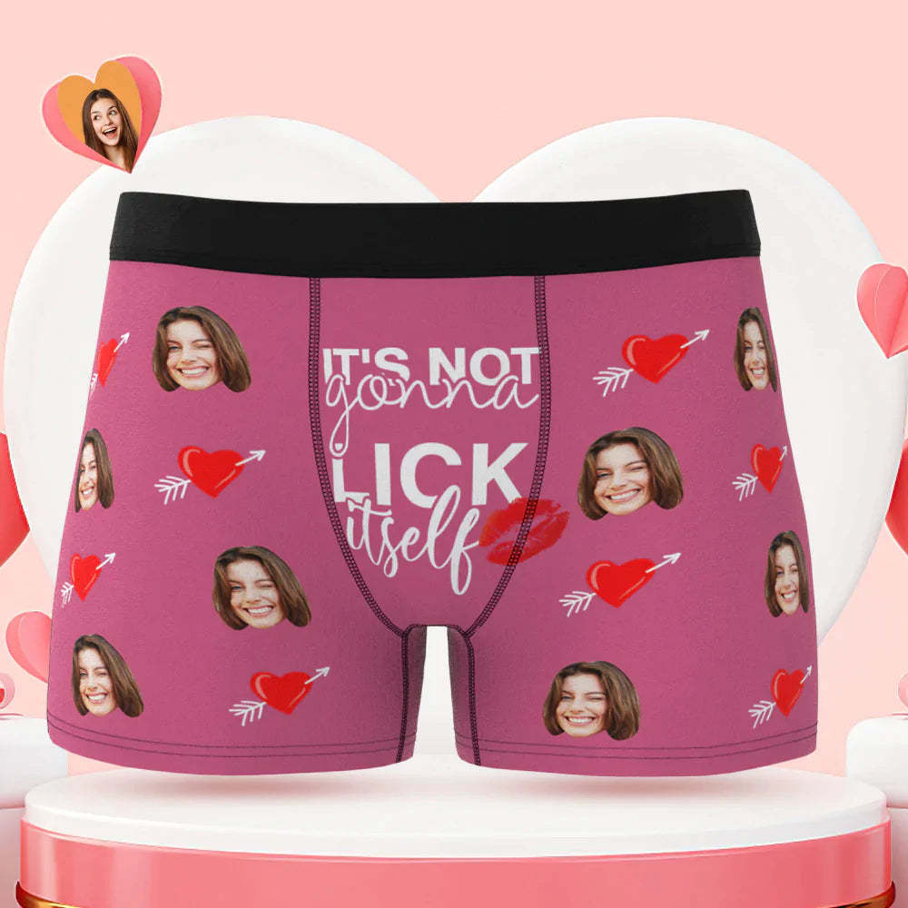 Custom Face Lick Itself Boxer Briefs Personalised Naughty Valentine's Day Gift for Him - MyFaceUnderwearAU