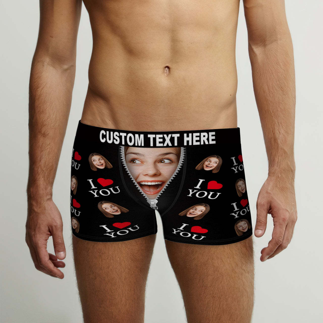 Custom Face Boxer Briefs I Love You Personalised Naughty Valentine's Day Gift for Him - MyFaceUnderwearAU