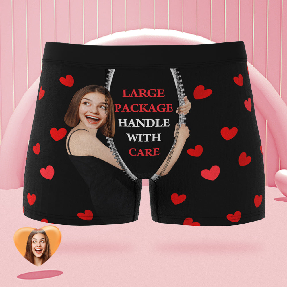 Custom Face on Body Boxer Briefs Large Package Personalised Naughty Valentine's Day Gift for Him