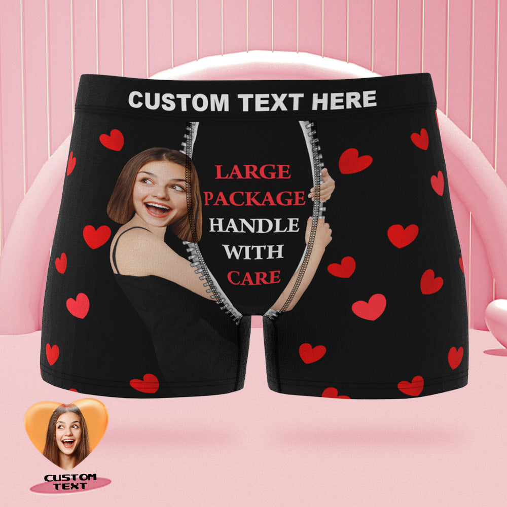Custom Face on Body Boxer Briefs Large Package Personalised Naughty Valentine's Day Gift for Him