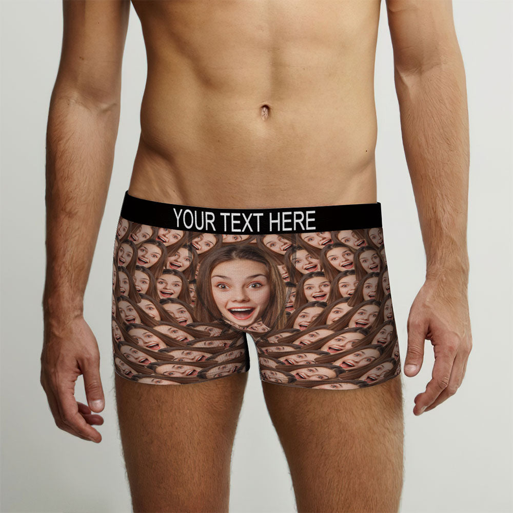 Custom All Over Print Faces Mash Men's Face Boxer Personalised Funny Valentine's Day Gift for Him