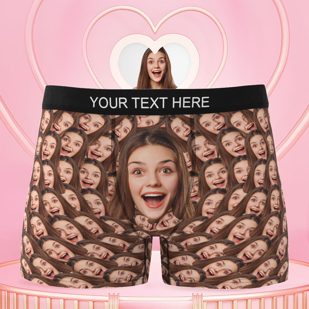 Custom All Over Print Faces Mash Men's Face Boxer Personalised Funny Valentine's Day Gift for Him