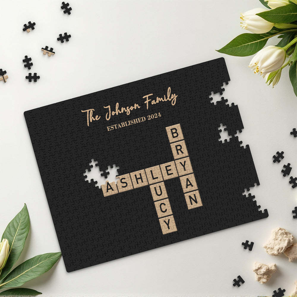 Custom Word Puzzle Photo Building Blocks Customizable Word Connect Brick Puzzle - MyFaceUnderwearAU