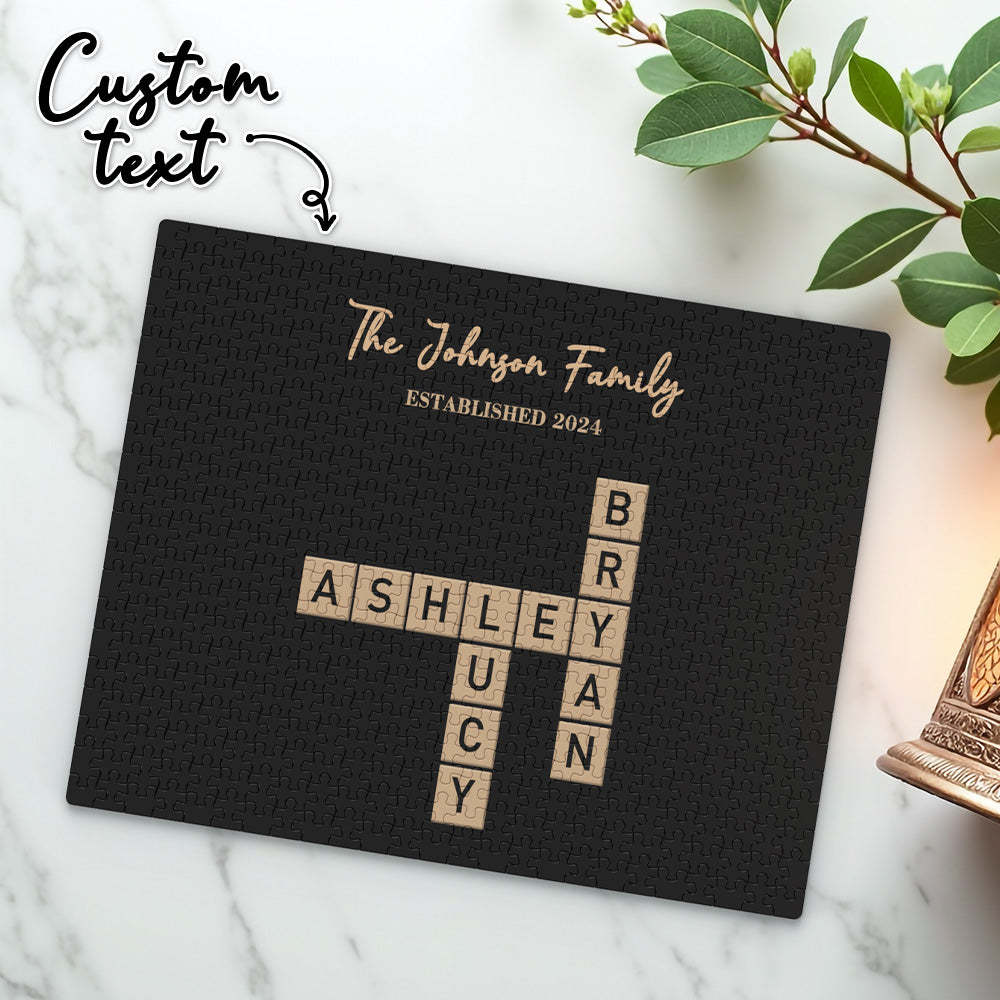 Custom Word Puzzle Photo Building Blocks Customizable Word Connect Brick Puzzle - MyFaceUnderwearAU