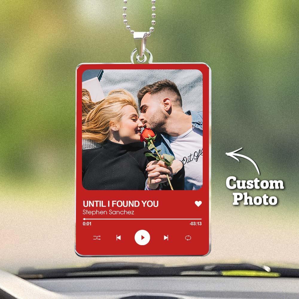 Personalized Photo Rear View Mirror Accessory Favorite Song Title - MyFaceUnderwearAU