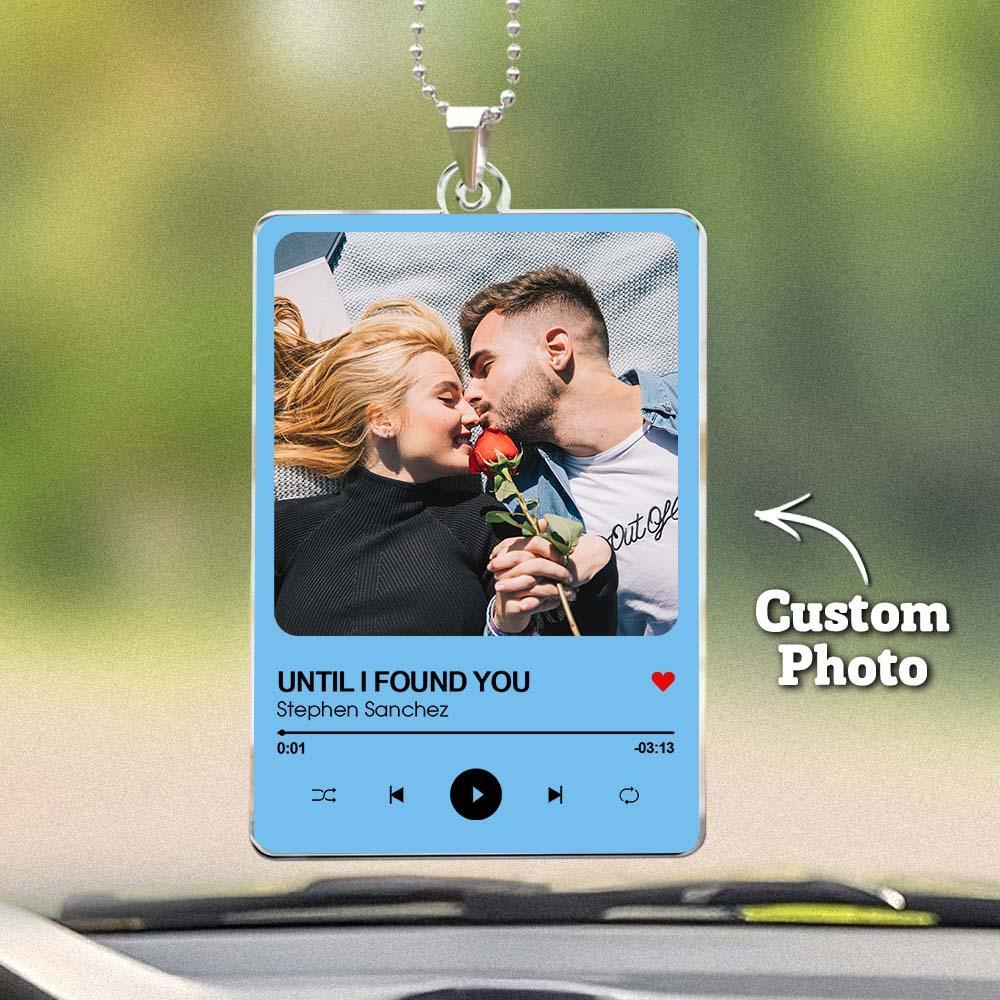 Personalized Photo Rear View Mirror Accessory Favorite Song Title - MyFaceUnderwearAU