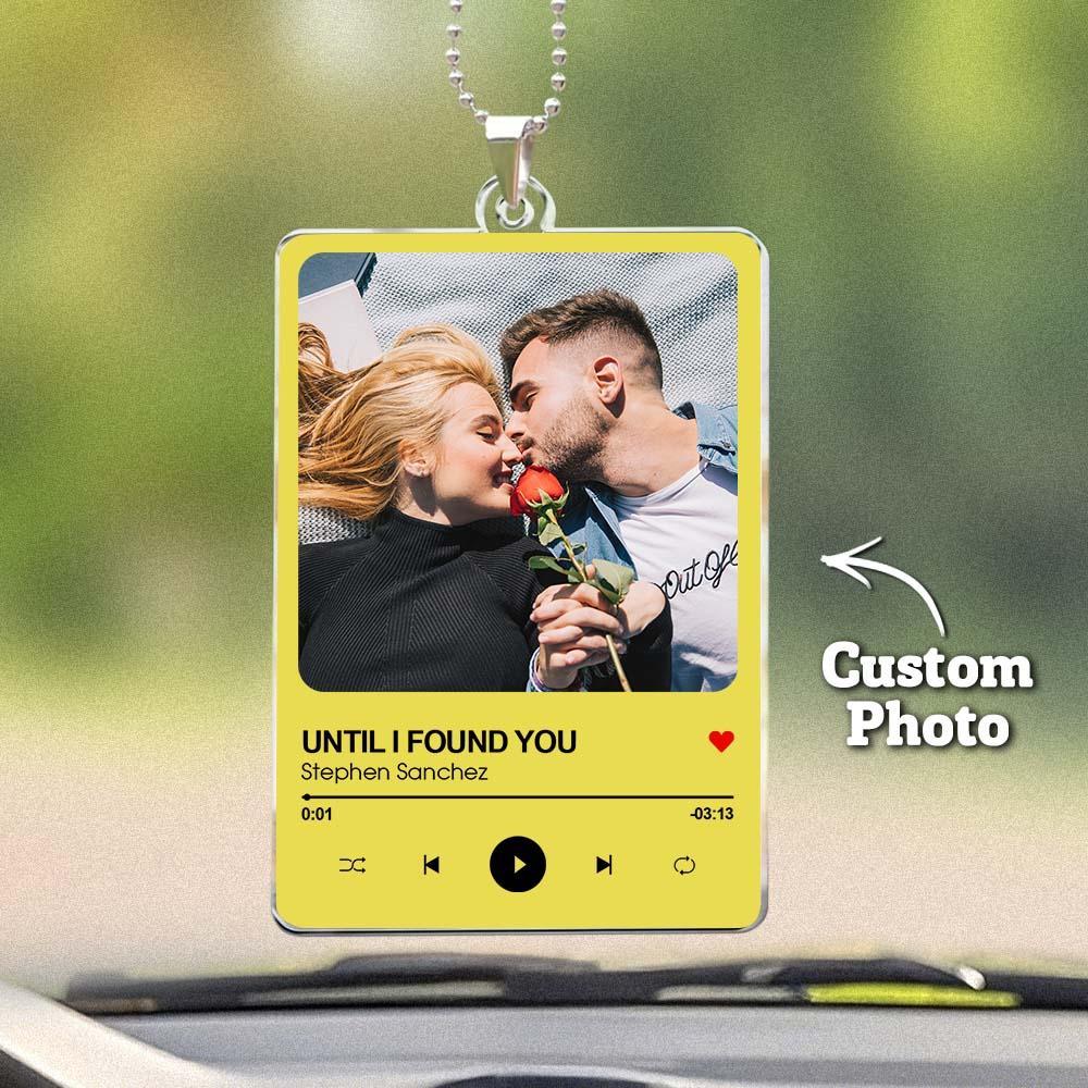Personalized Photo Rear View Mirror Accessory Favorite Song Title - MyFaceUnderwearAU