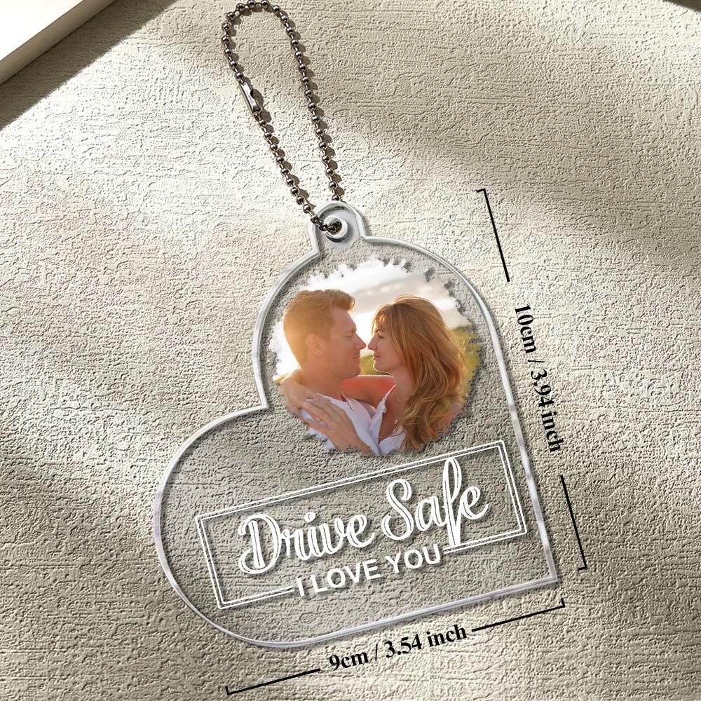 Drive Safe, I Love You - Personalized Photo Rear View Mirror Accessory - MyFaceUnderwearAU