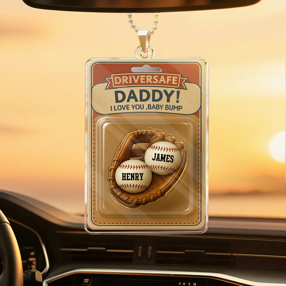 Custom Photo Drive Safe I Love You - Family Personalized Custom Car Ornament - Acrylic Custom Shaped - Gift For Family Members - MyFaceUnderwearAU