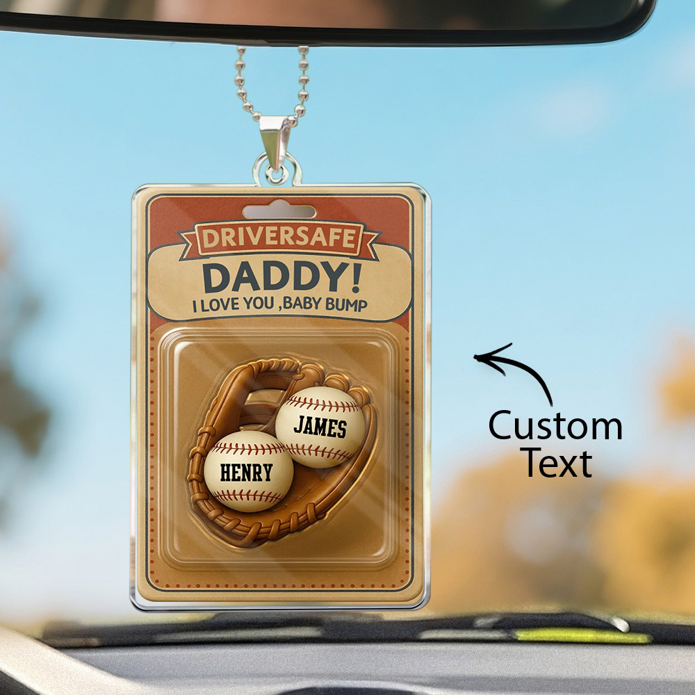 Custom Photo Drive Safe I Love You - Family Personalized Custom Car Ornament - Acrylic Custom Shaped - Gift For Family Members - MyFaceUnderwearAU