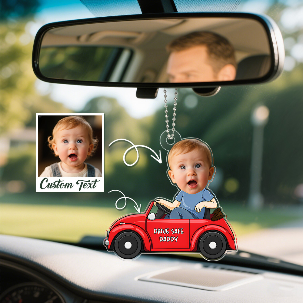 Custom Photo A Baby Makes Love Stronger - Family Personalized Custom Car Ornament - Acrylic Custom Shaped - Gift For Family Members - MyFaceUnderwearAU