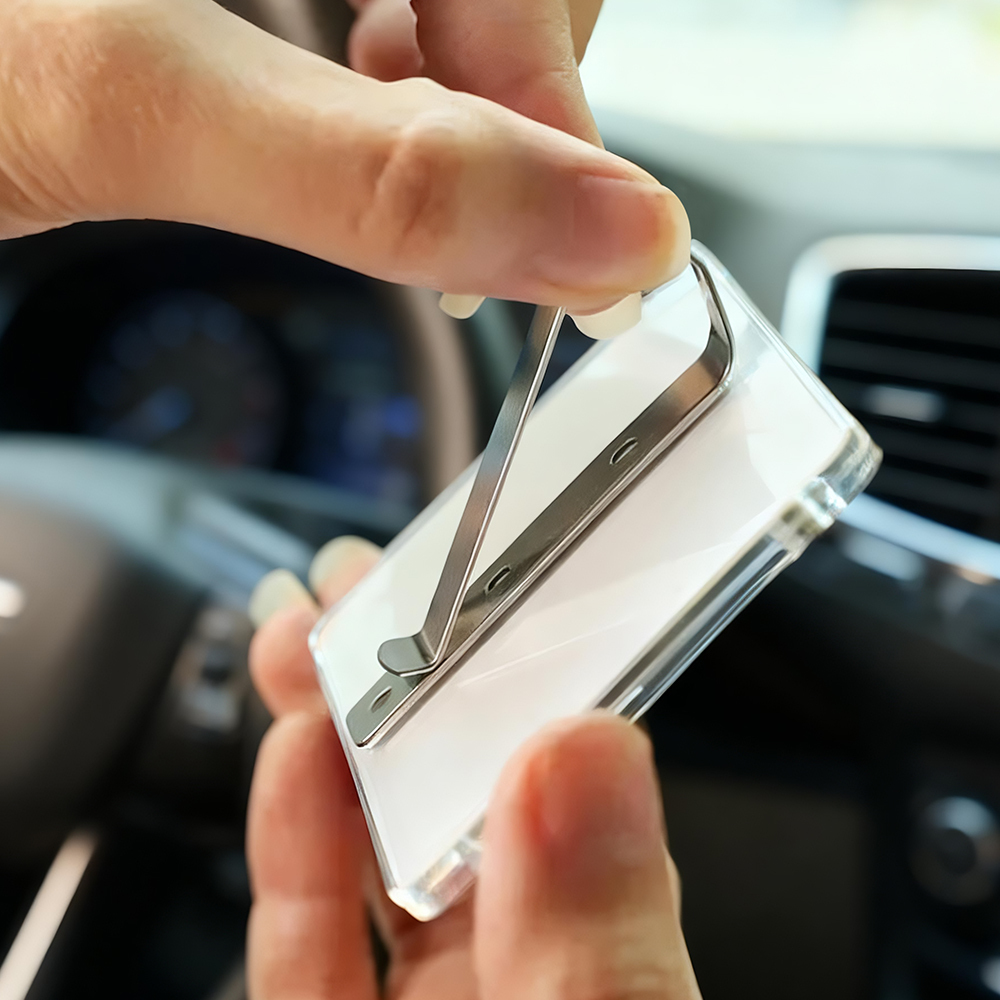 Photo Car Visor Clip - Drive safe I Love You - Custom Cartoon Portrait - Personalised Artwork of Couples, Family & Pets, Gift items for dad, Gift for him - Personalised Photo Visor Car Clip Photo