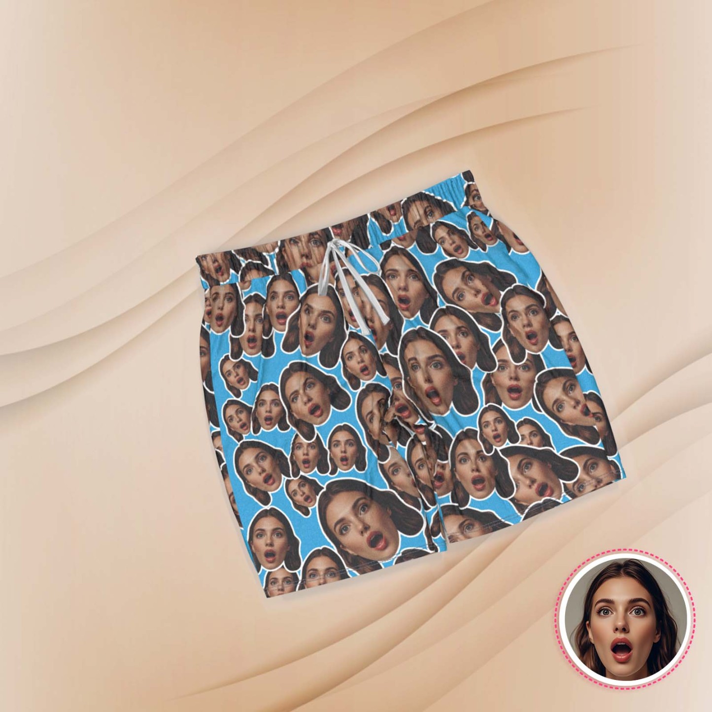 Custom Face Short Sleeved Pajamas Personalised Women's Sleepwear Love Gifts For Her - MyFaceUnderwearAU