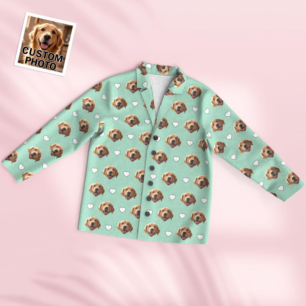 Custom Face Long Sleeve Pajamas Sleepwear Set Personalized Photo Heart Pajamas - MyFaceUnderwearAU