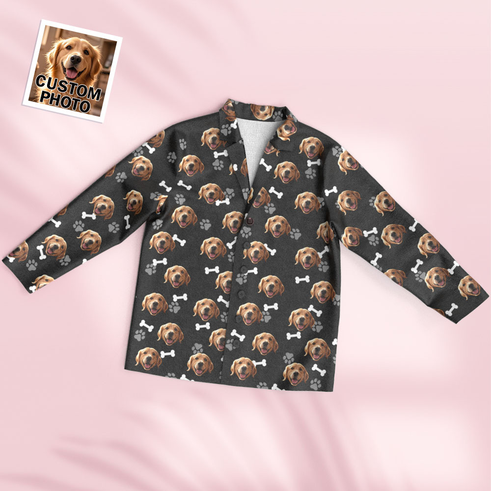 Custom Face Long Sleeve Pajamas Sleepwear Set Personalized Photo Bone Pajamas - MyFaceUnderwearAU