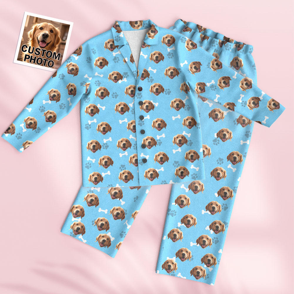 Custom Face Long Sleeve Pajamas Sleepwear Set Personalized Photo Bone Pajamas - MyFaceUnderwearAU