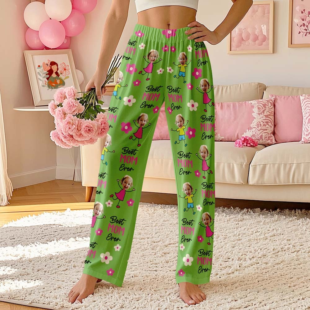 Custom Best Mom Ever Pajama Pants Custom Kid Face Pajama Pants Mother's Day Gift Birthday Gift  Lovely Gift - MyFaceUnderwearAU