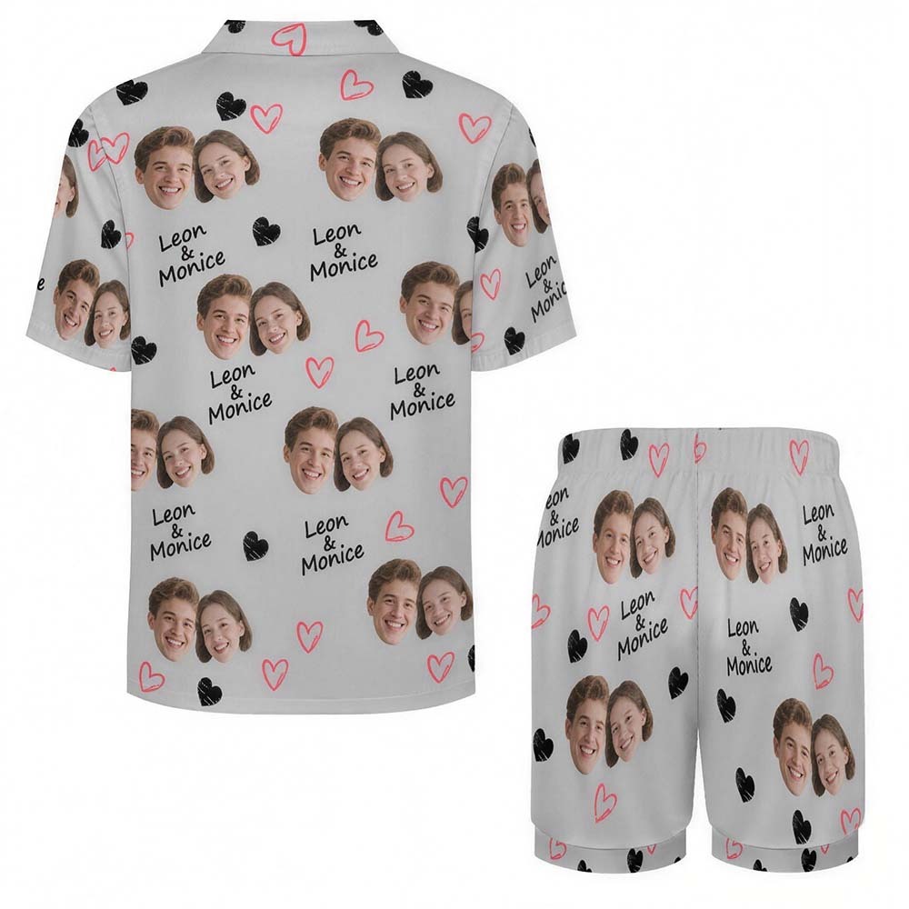 Custom Short Pajamas with Face and Name,Customized Pajama Set For Men/Women,Personalised Short Sleeve Family Pajama Set,Birthday/Party Gifts - MyFaceUnderwearAU