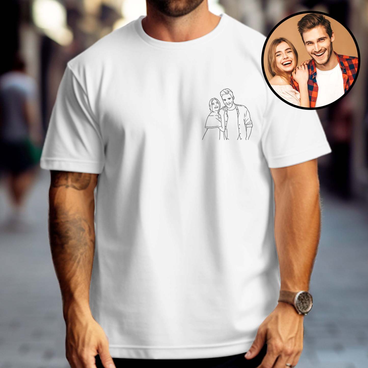 Custom Shirt Personalized Photo T-Shirt for Dad Personalized T-shirt Custom Dad Portrait Shirt Gift for Husband Fathers Day Gifts - MyFaceBoxer