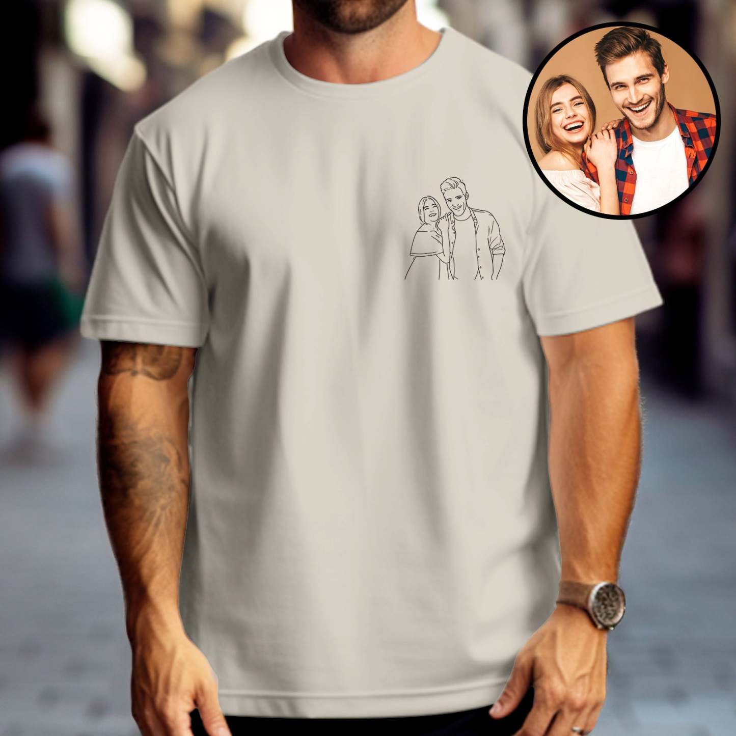Custom Shirt Personalized Photo T-Shirt for Dad Personalized T-shirt Custom Dad Portrait Shirt Gift for Husband Fathers Day Gifts - MyFaceBoxer