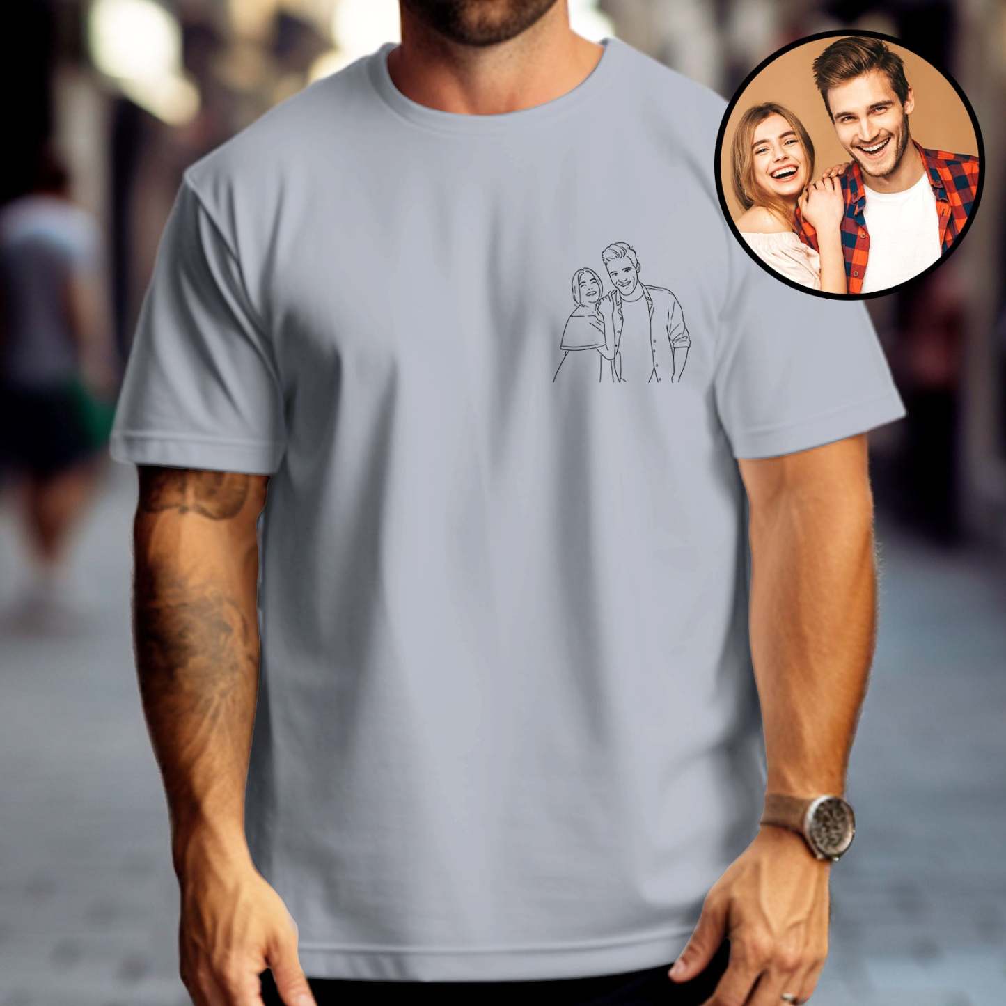 Custom Shirt Personalized Photo T-Shirt for Dad Personalized T-shirt Custom Dad Portrait Shirt Gift for Husband Fathers Day Gifts - MyFaceBoxer