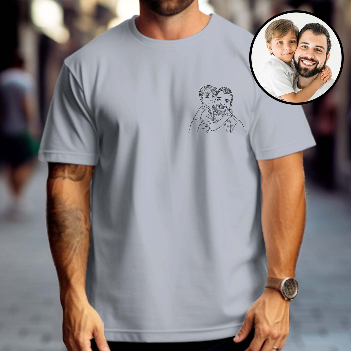 Custom Shirt Personalized Photo T-Shirt for Dad Personalized T-shirt Custom Dad Portrait Shirt Gift for Husband Fathers Day Gifts - MyFaceBoxer