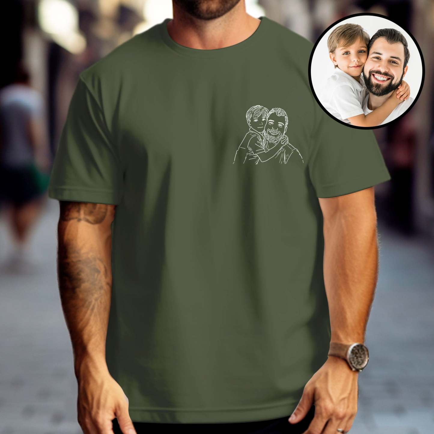Custom Shirt Personalized Photo T-Shirt for Dad Personalized T-shirt Custom Dad Portrait Shirt Gift for Husband Fathers Day Gifts - MyFaceBoxer