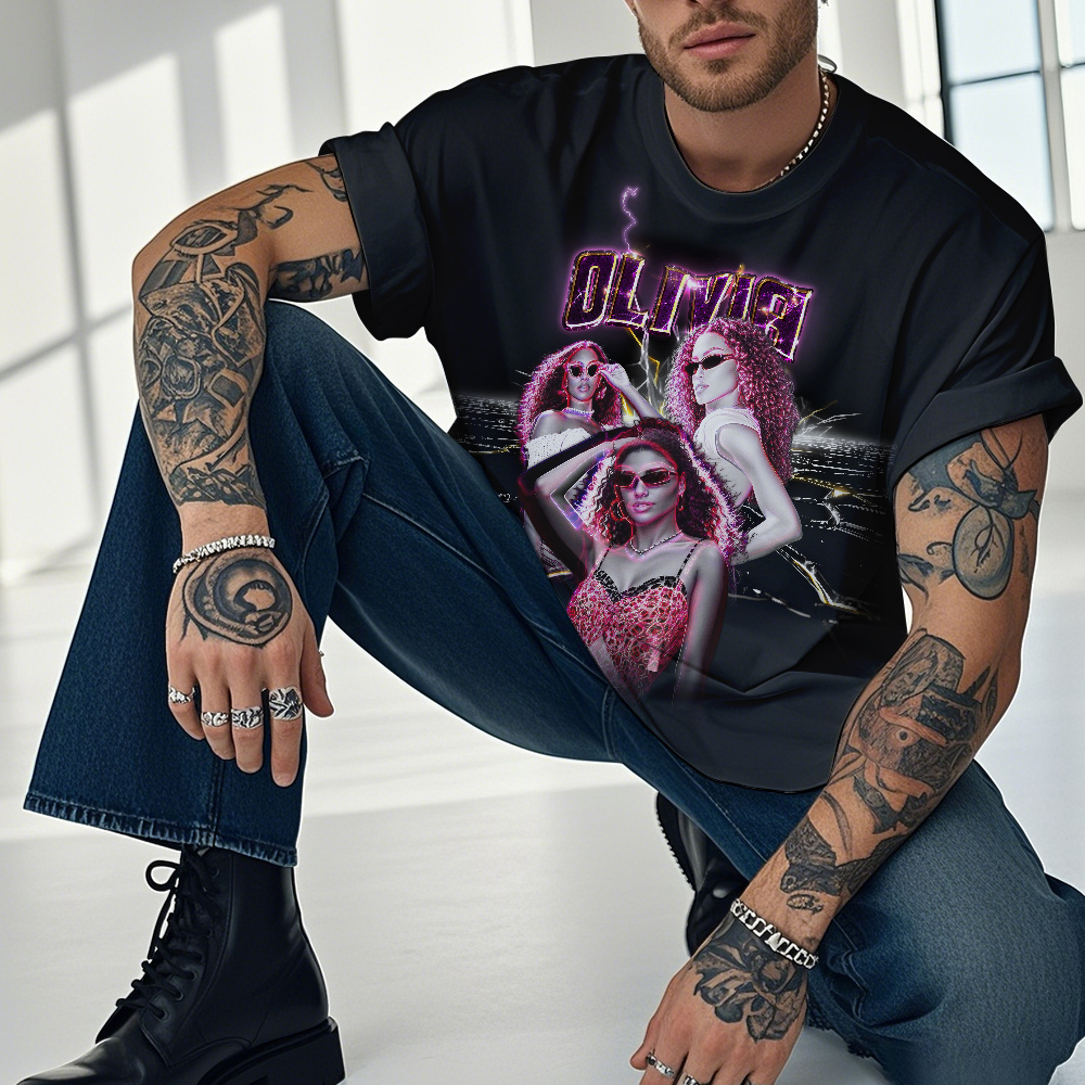 Personalized Vintage Photo T-Shirt Gift Handsome Retro Christmas Tee - MyFaceUnderwearAU