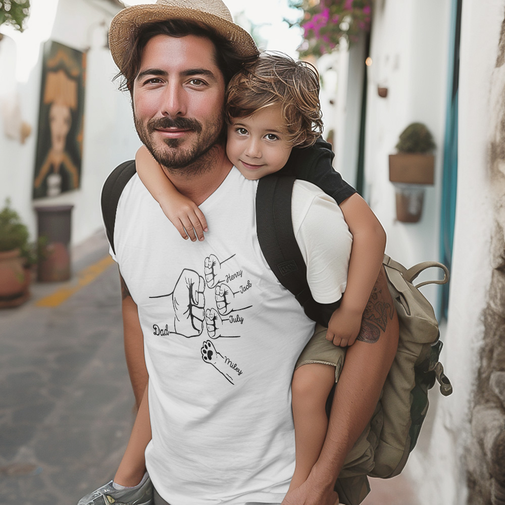 Custom T-Shirt Personalized T-Shirt Father's Day Gift Family T-Shirt - MyFaceUnderwearAU