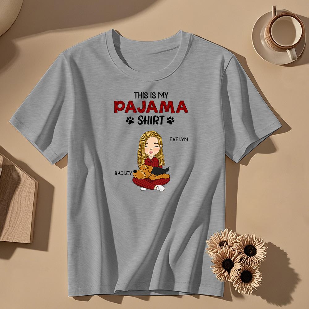 Custom Name Cartoon Sleeping Pet T-shirt Personalized Unisex T-Shirt Mothers Day Gift T-Shirt - MyFaceUnderwearAU