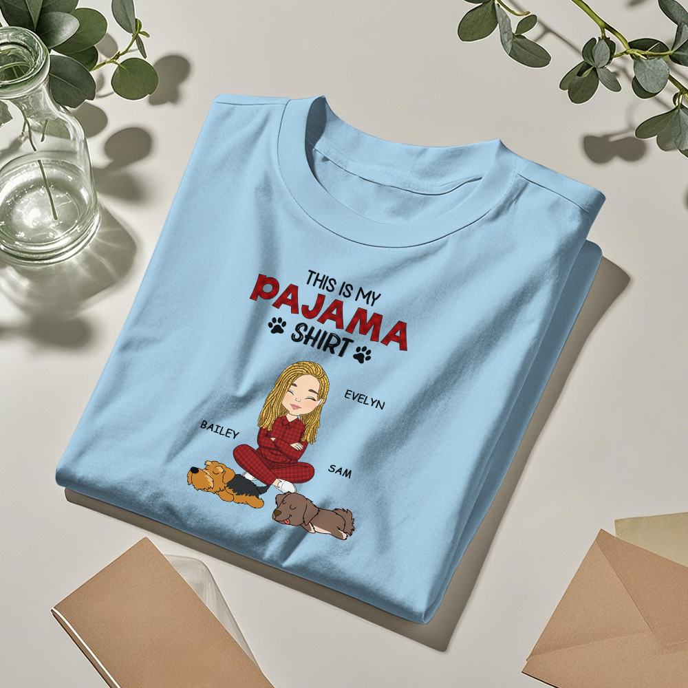 Custom Name Cartoon Sleeping Pet T-shirt Personalized Unisex T-Shirt Mothers Day Gift T-Shirt - MyFaceUnderwearAU