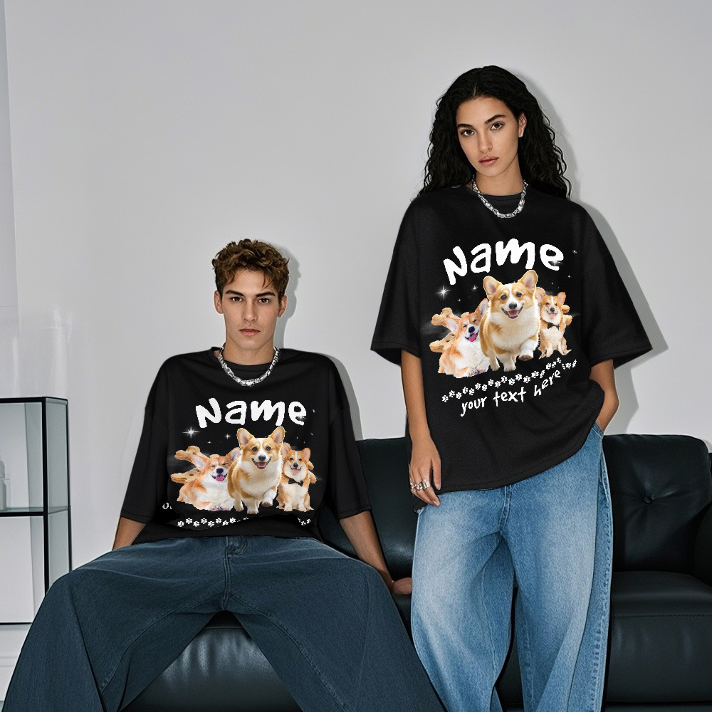 Custom Photo Vintage Retro Dog T-Shirt Personalized Cute Dog Photo T-shirt Gift Idea - MyFaceUnderwearAU