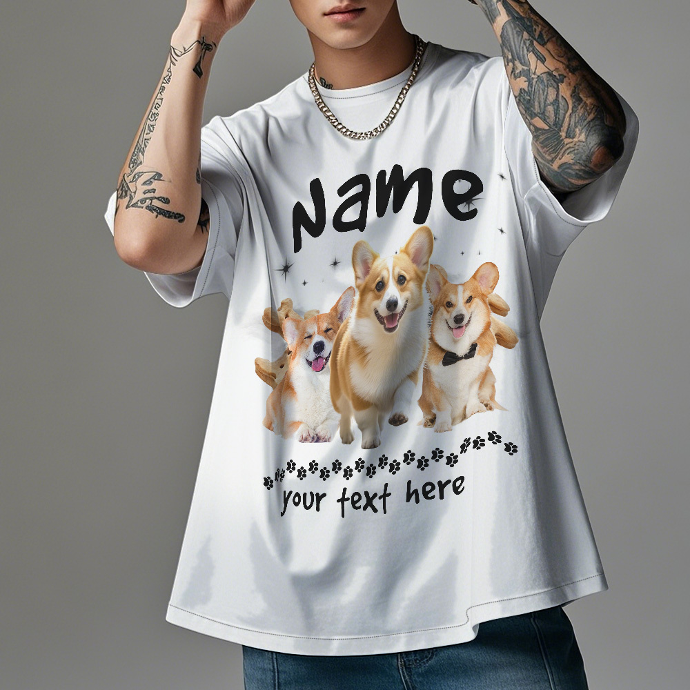 Custom Photo Vintage Retro Dog T-Shirt Personalized Cute Dog Photo T-shirt Gift Idea - MyFaceUnderwearAU