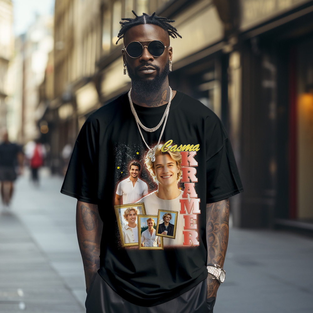 Custom Vintage Photo Tee Personalized Retro Fashion T-Shirts for Gift 90s Vintage - MyFaceUnderwearAU