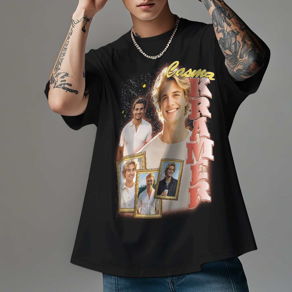 Custom Vintage Photo Tee Personalized Retro Fashion T-Shirts for Gift 90s Vintage - MyFaceUnderwearAU