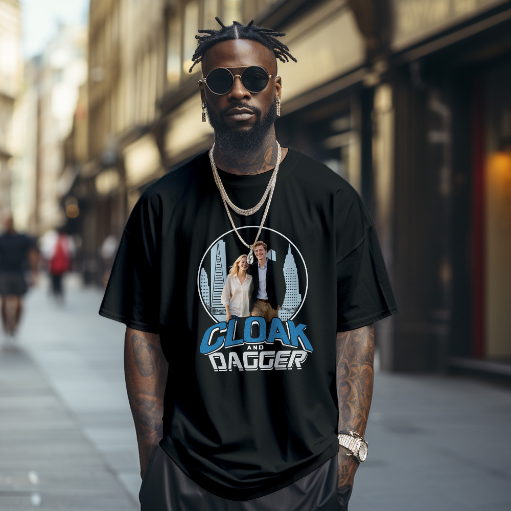 Custom Photo Vintage T-Shirt Cloak And Dagger Personalized Face Shirt - MyFaceUnderwearAU