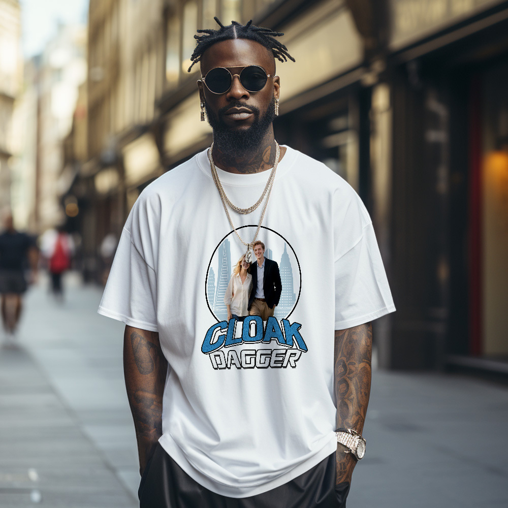 Custom Photo Vintage T-Shirt Cloak And Dagger Personalized Face Shirt - MyFaceUnderwearAU