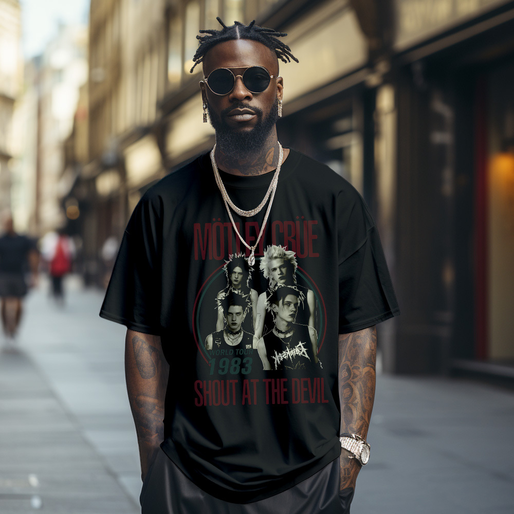 Custom Photo Vintage T-Shirt Motley Crue Shout At The Devil Personalized Face Shirt - MyFaceUnderwearAU