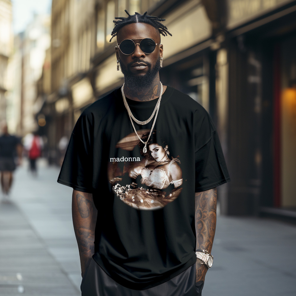 Custom Photo Vintage T-Shirt Madonna Personalized Face Shirt - MyFaceUnderwearAU